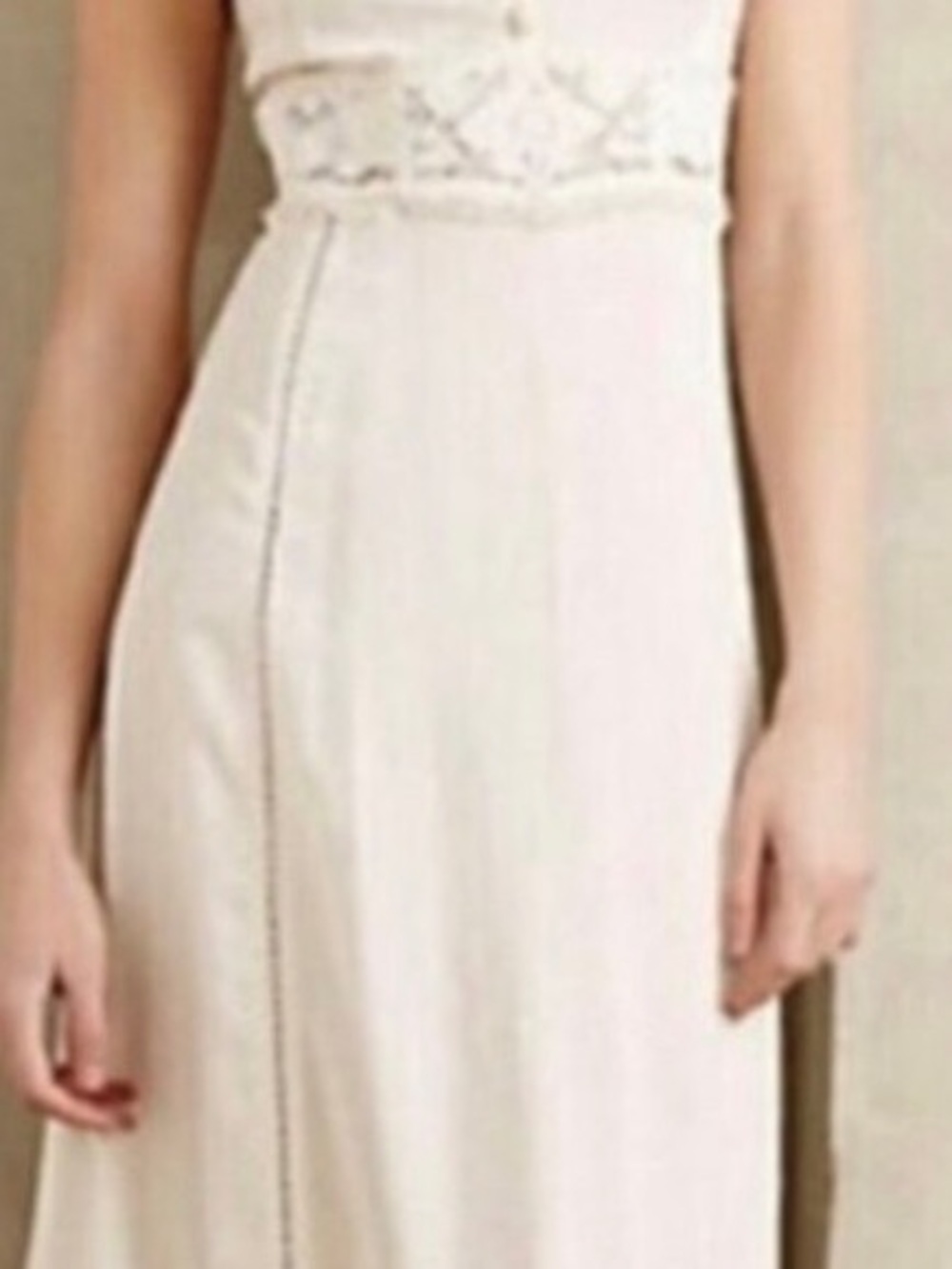 Cream Lace-Bodice Maxi Dress